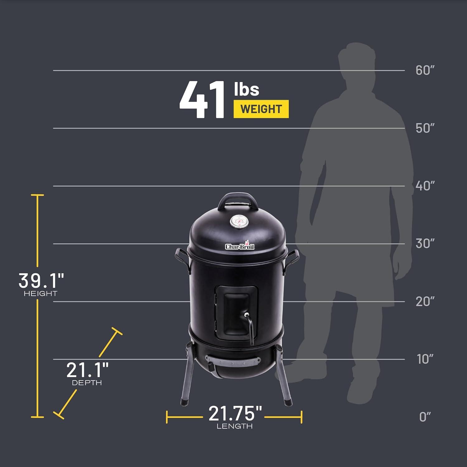 imageCharBroil Bullet Charcoal Smoker 16 18202075Black16
