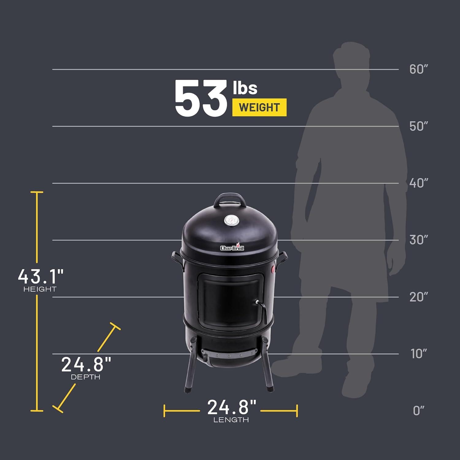 imageCharBroil Bullet Charcoal Smoker 16 18202075Black20