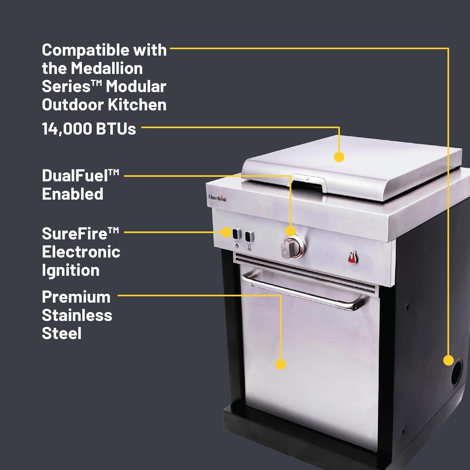 imageCharBroil Medallion Series Modular Outdoor Kitchen Convective 1Burner Propane Gas Stainless Steel Griddle 463246318