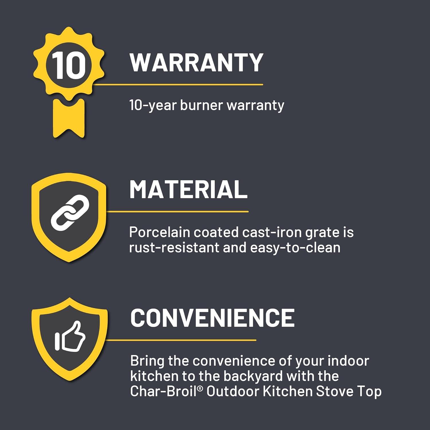 imageCharBroil Medallion Series Modular Outdoor Kitchen Dual Fuel Convective 2Burner Propane Gas Stainless Steel Stove Top 463246218