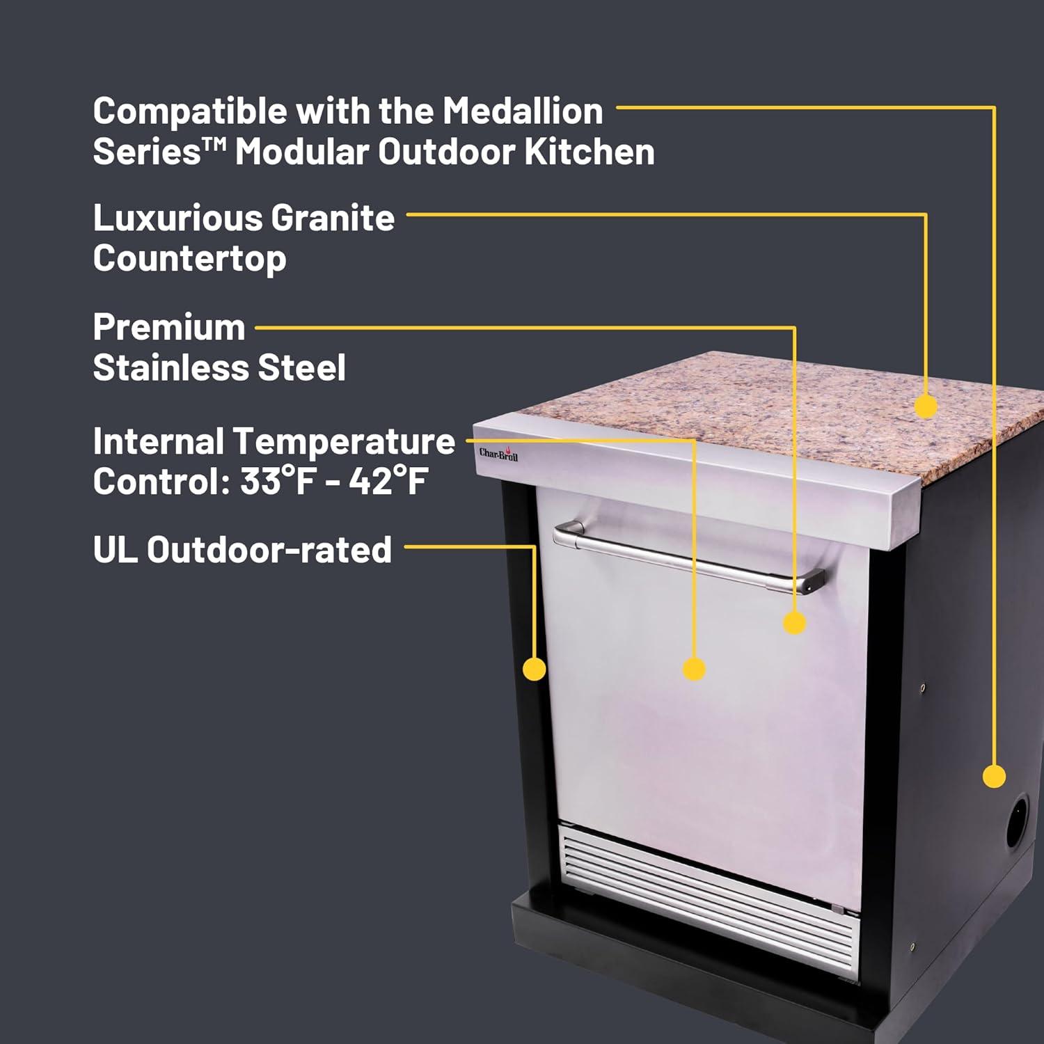 imageCharBroil Medallion Series Modular Outdoor Kitchen Stainless Steel Refrigerator 463246518
