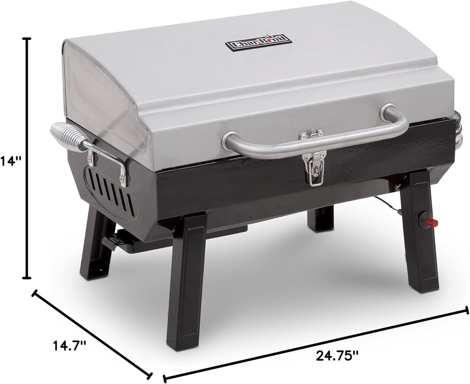 imageCharbroil 1Burner Portable Gas Grill Stainless Steel 465640214Stainless Steel Portable Grill