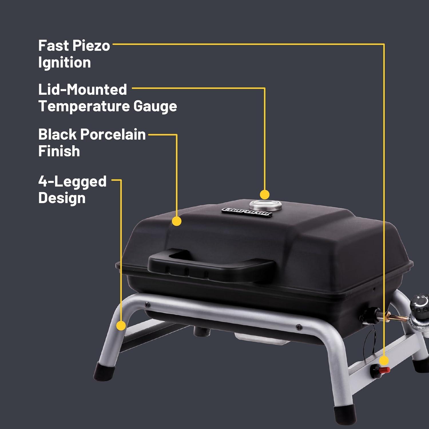 imageCharbroil 1Burner Portable Propane Gas Grill Black 17402049Portable Gas Grill