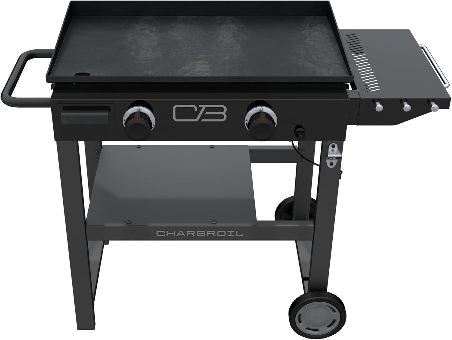 imageCharbroil 28 XL Performance Series Propane Gas Griddle with Cart 3 Burner Flat Top Grill Black 46325892428 2 Burner Flat Top Grill