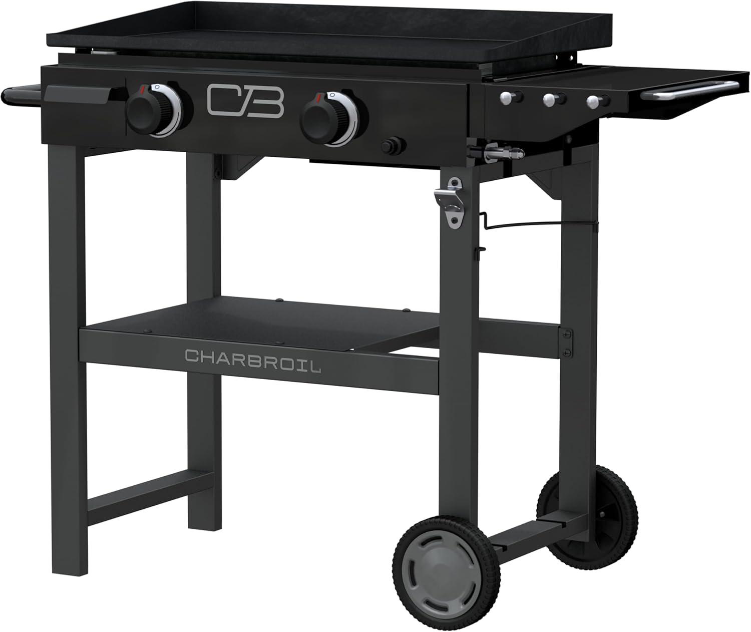 imageCharbroil 28 XL Performance Series Propane Gas Griddle with Cart 3 Burner Flat Top Grill Black 46325892428 2 Burner Flat Top Grill