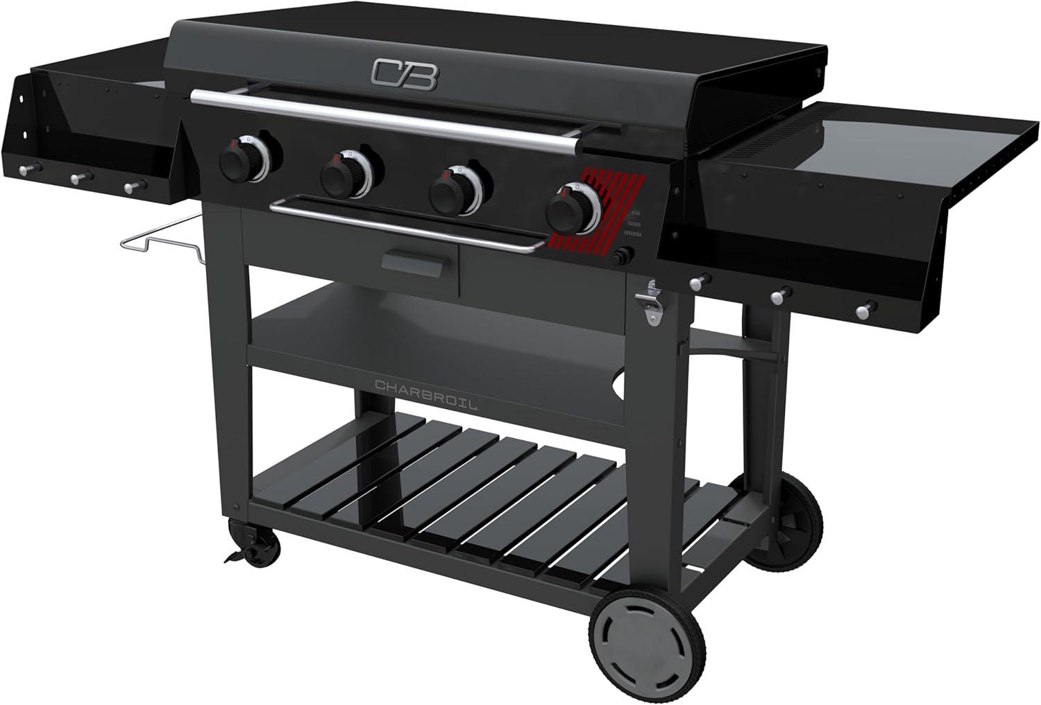 imageCharbroil 28 XL Performance Series Propane Gas Griddle with Cart 3 Burner Flat Top Grill Black 46325892436 4 Burner Deluxe Flat Top Grill