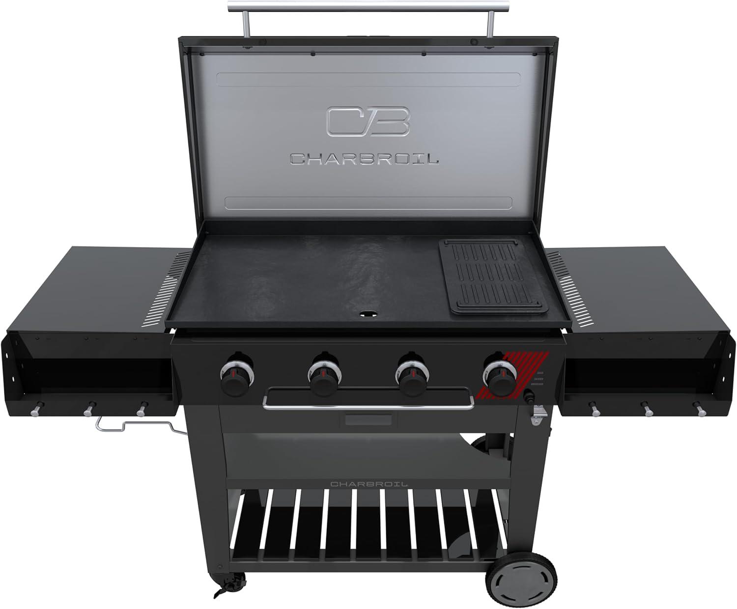imageCharbroil 28 XL Performance Series Propane Gas Griddle with Cart 3 Burner Flat Top Grill Black 46325892436 4 Burner Deluxe Flat Top Grill