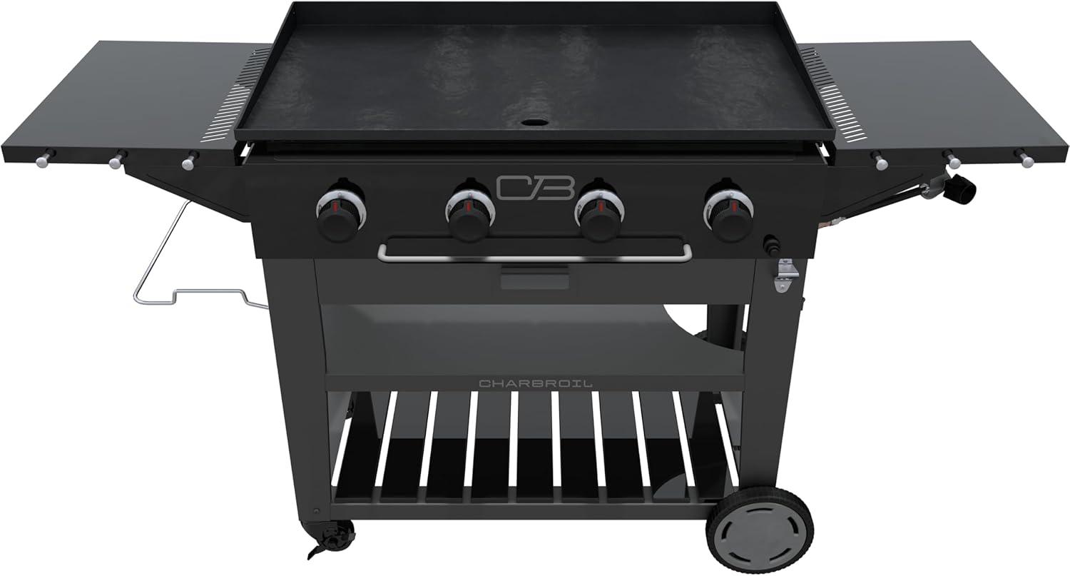 imageCharbroil 28 XL Performance Series Propane Gas Griddle with Cart 3 Burner Flat Top Grill Black 46325892436 4 Burner Flat Top Grill