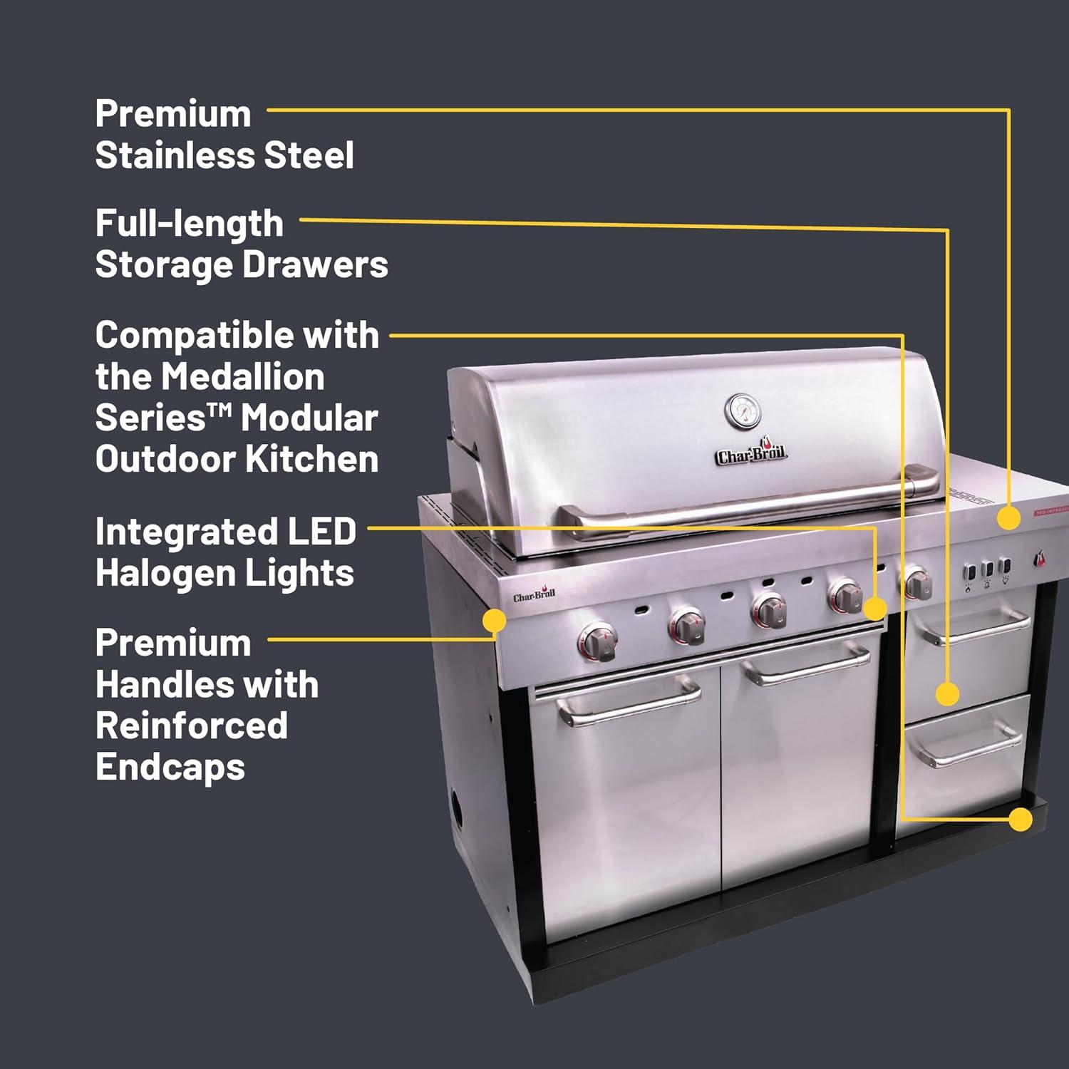 imageCharbroil Medallion Series Modular Outdoor Kitchen Amplifire 5Burner Gas Grill 463246118