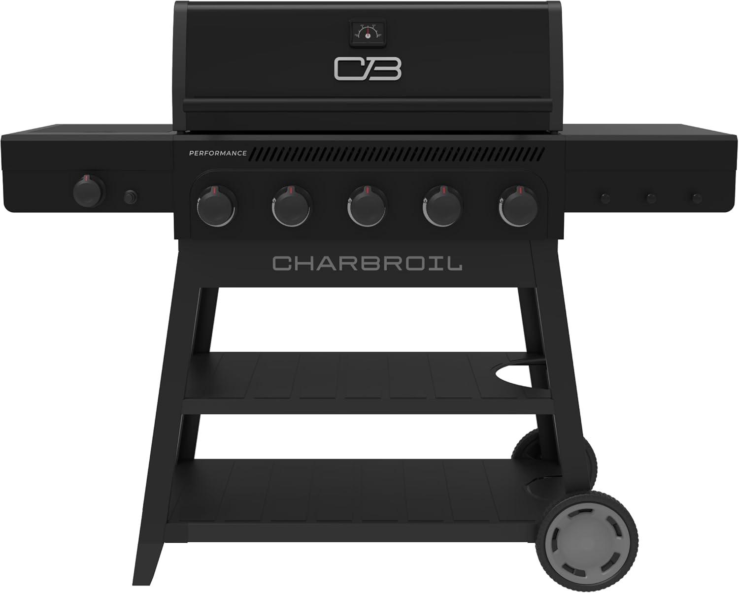imageCharbroil Performance Series 5Burner Gas Grill Cart with Side Burner Black 463254125Black