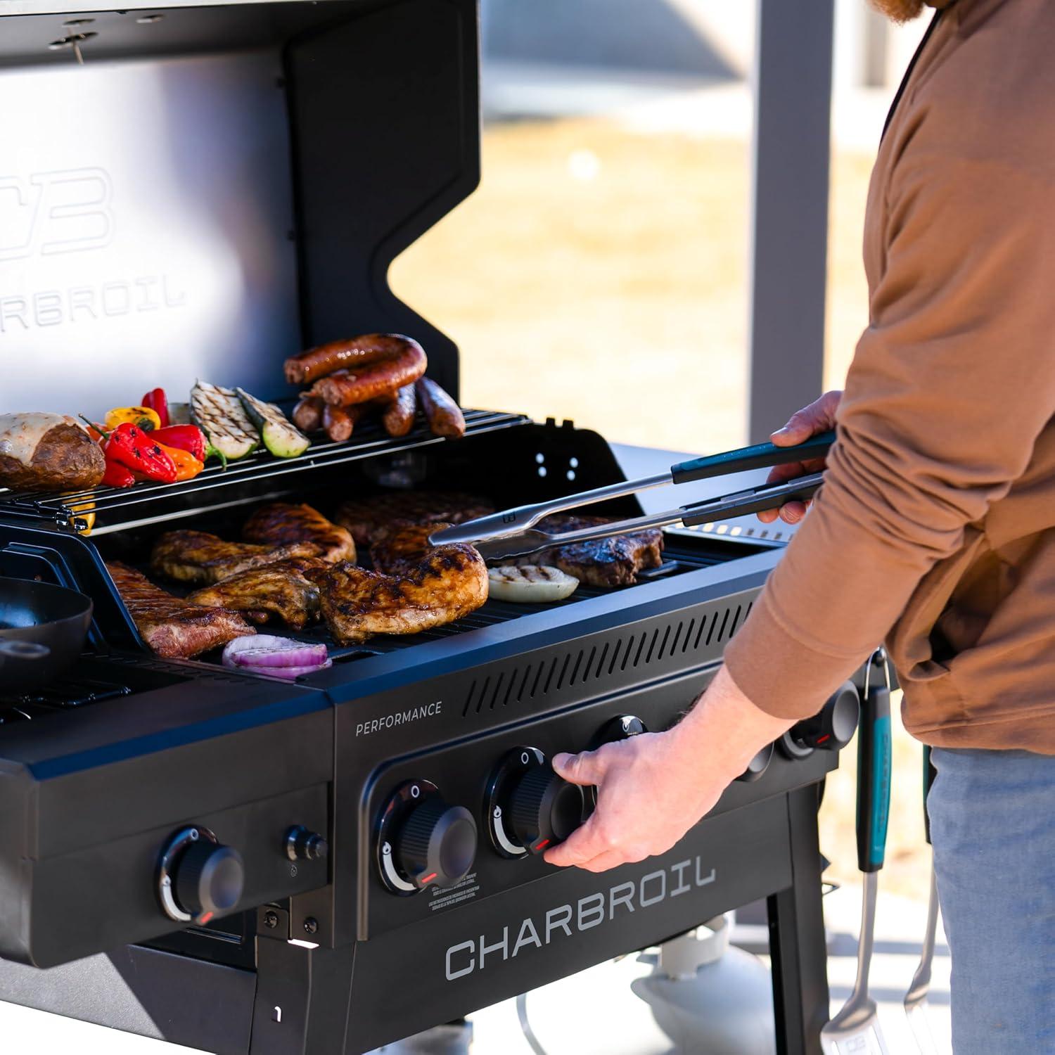 imageCharbroil Performance Series 5Burner Gas Grill Cart with Side Burner Black 463254125Black