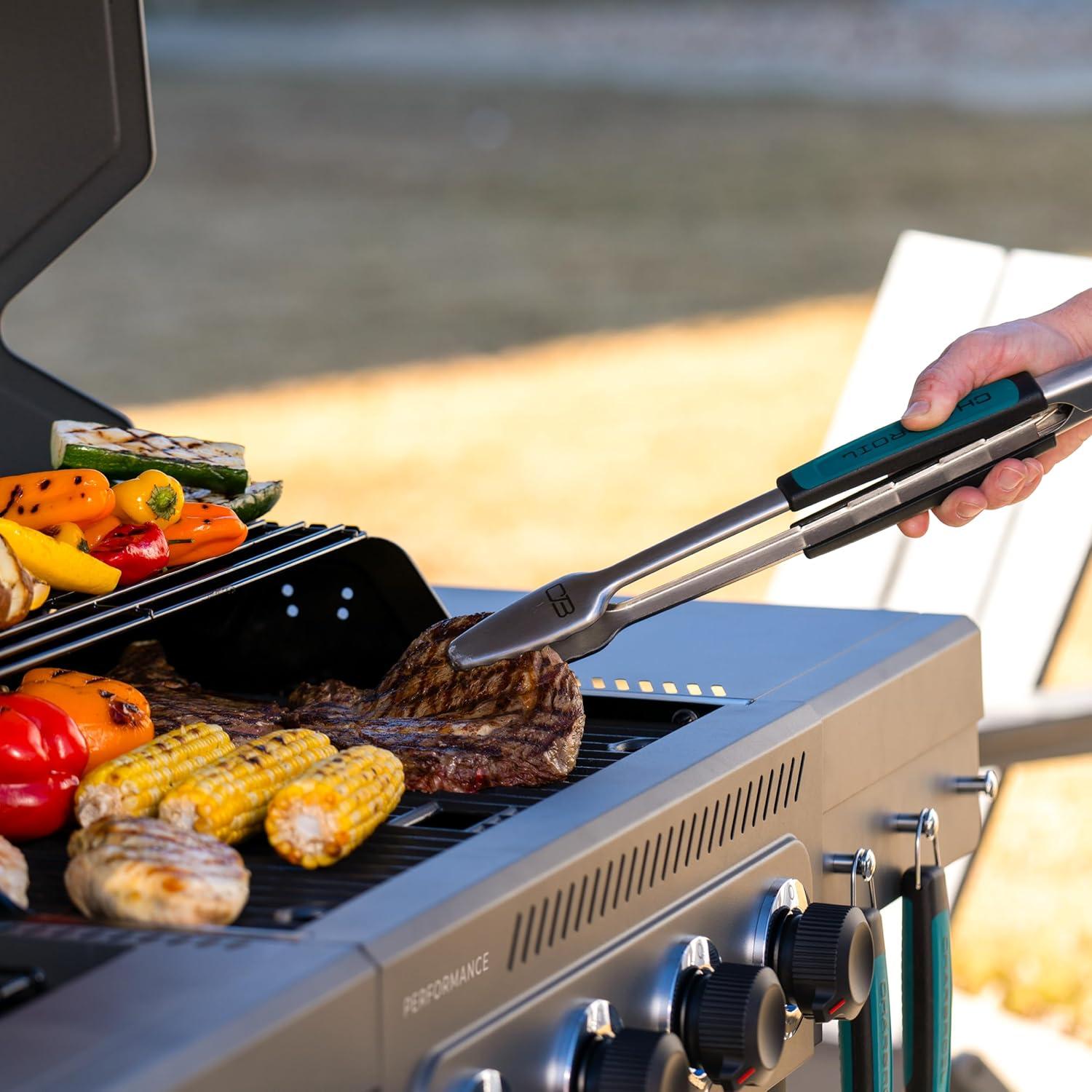 imageCharbroil Performance Series 5Burner Gas Grill Cart with Side Burner Black 463254125Dark Grey