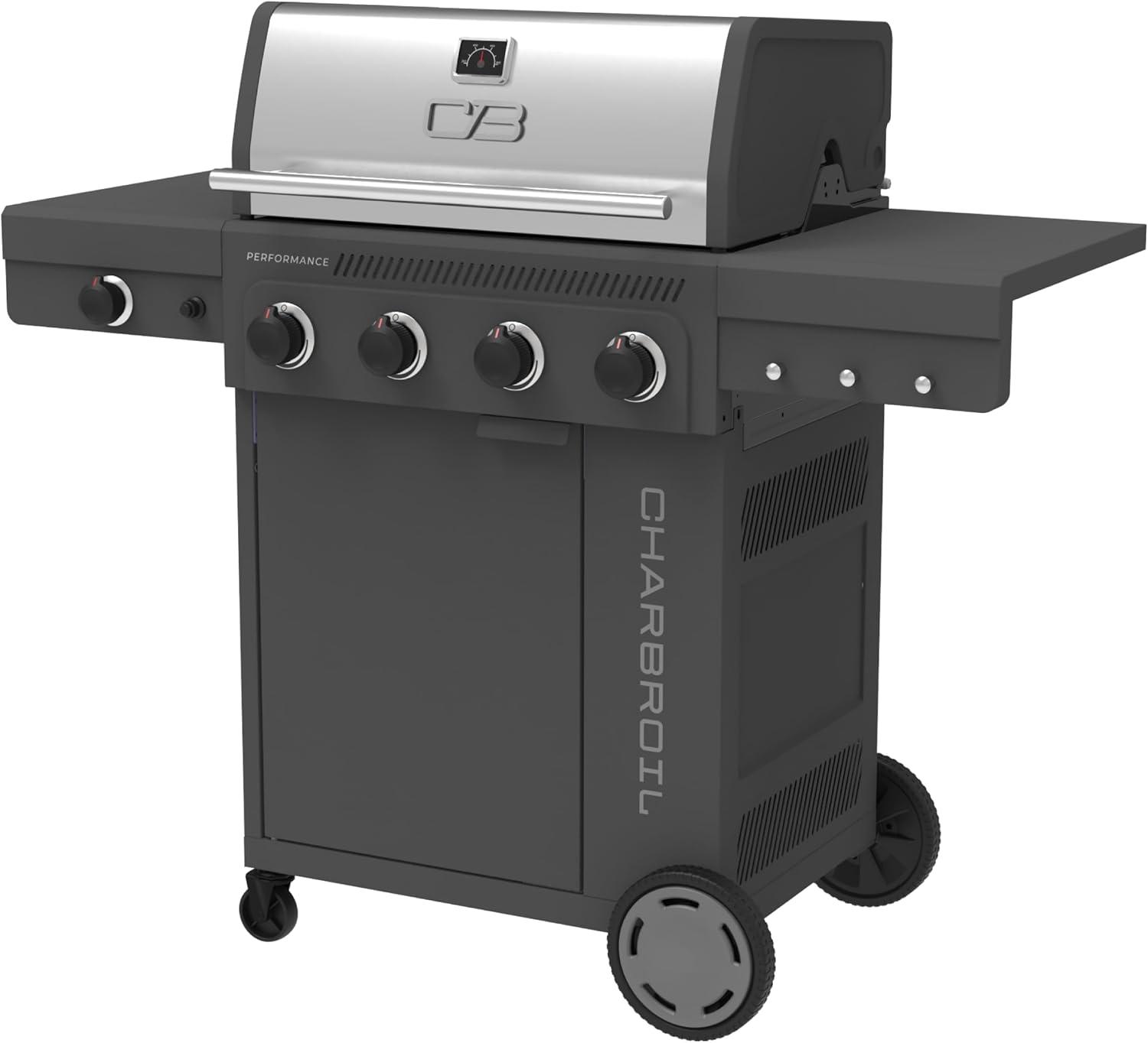 imageCharbroil Performance Series 5Burner Gas Grill Cart with Side Burner Black 463254125Dark Grey