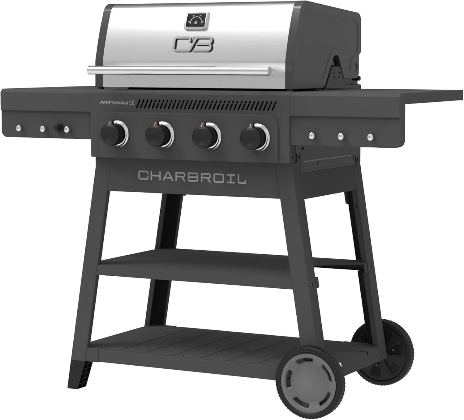 imageCharbroil Performance Series 5Burner Gas Grill Cart with Side Burner Black 463254125Dark Grey