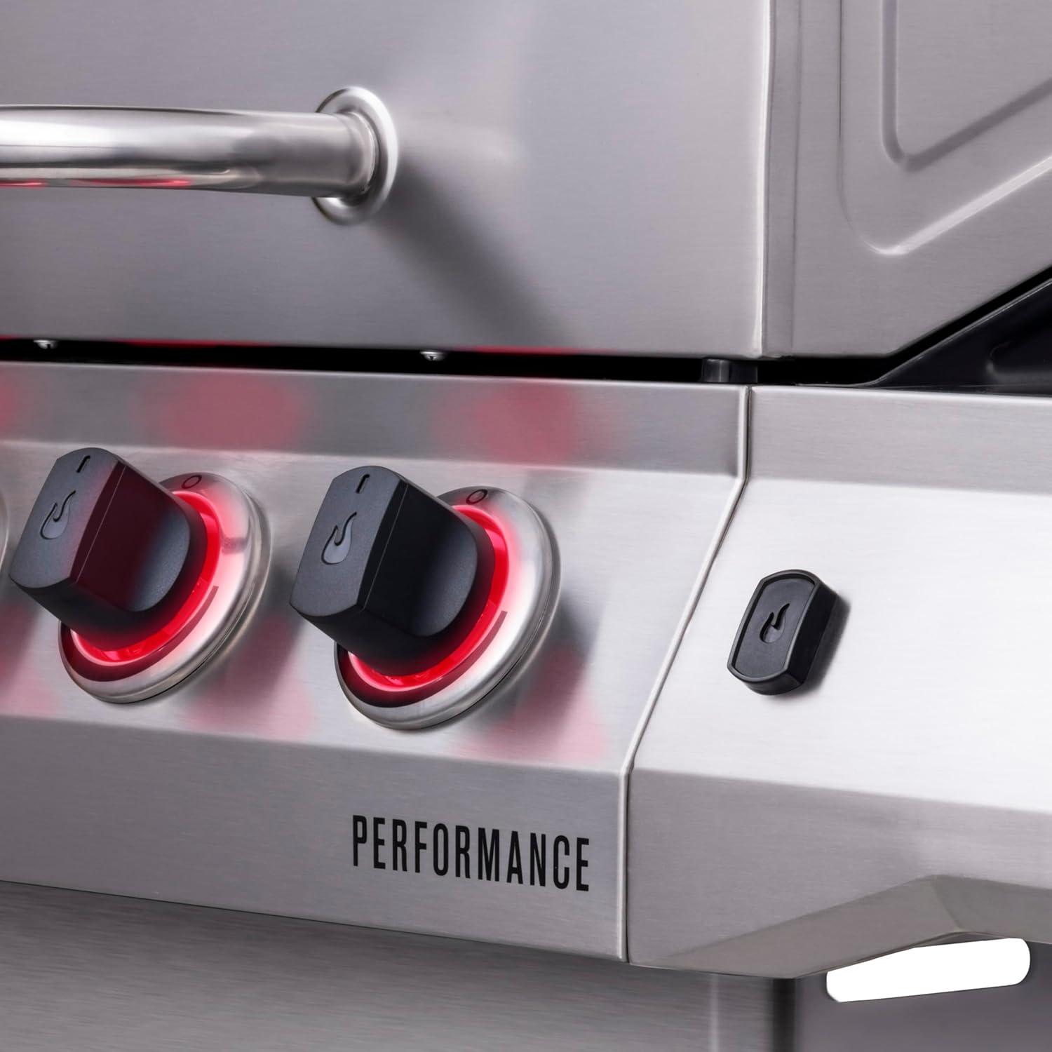 imageCharbroil Performance Series 5Burner Gas Grill Cart with Side Burner Black 463254125Silver