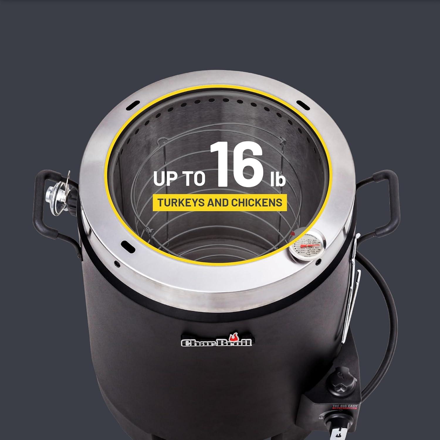 imageCharbroil The Big Easy OilLess Turkey Fryer Outdoor Air Fryer Propane Cooker Black 241021652017 Model