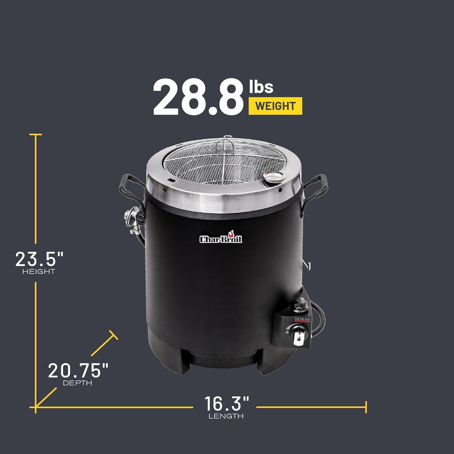 imageCharbroil The Big Easy OilLess Turkey Fryer Outdoor Air Fryer Propane Cooker Black 241021652017 Model