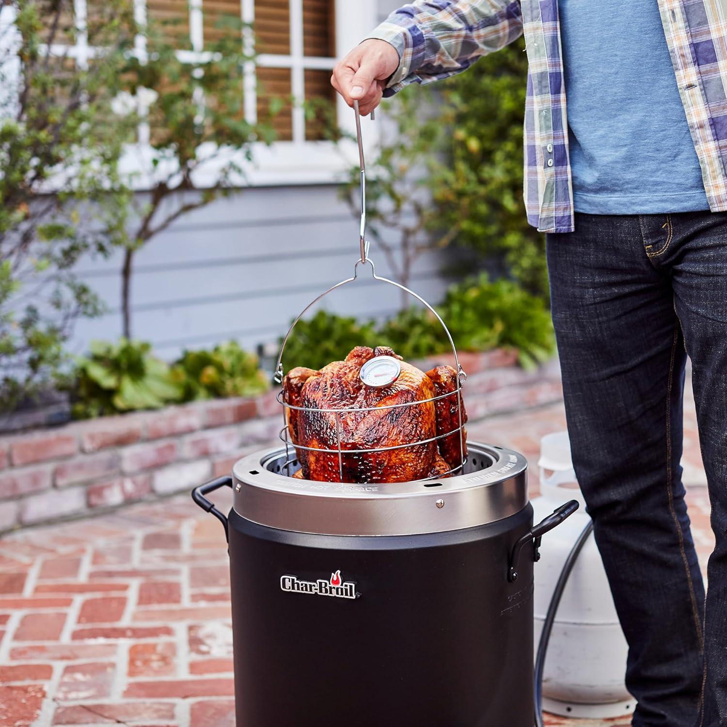 imageCharbroil The Big Easy OilLess Turkey Fryer Outdoor Air Fryer Propane Cooker Black 241021652017 Model