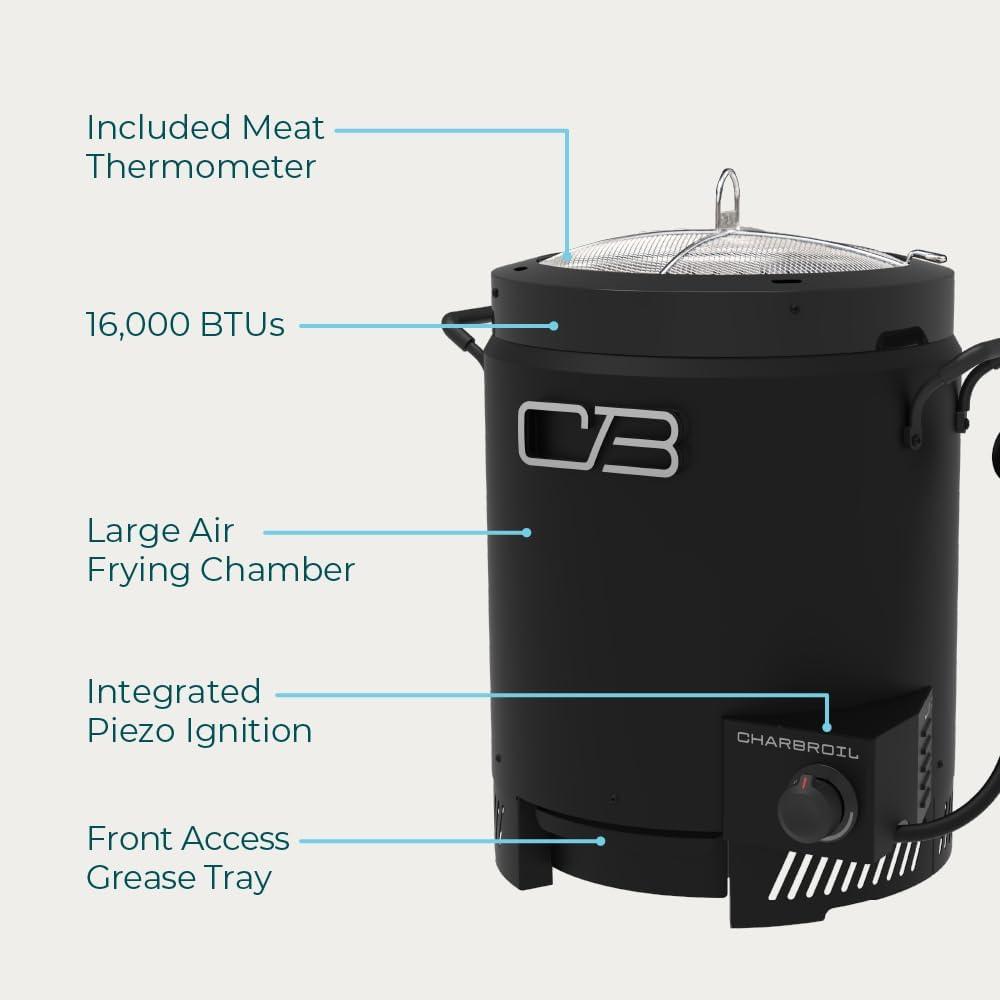 imageCharbroil The Big Easy OilLess Turkey Fryer Outdoor Air Fryer Propane Cooker Black 241021652026 Model