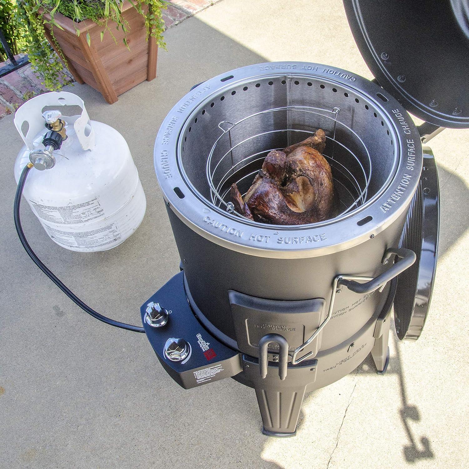 imageCharbroil The Big Easy TRUInfrared 3in1 Smoker Roaster amp Gas Grill Black 14101550Smoker Roaster Grill