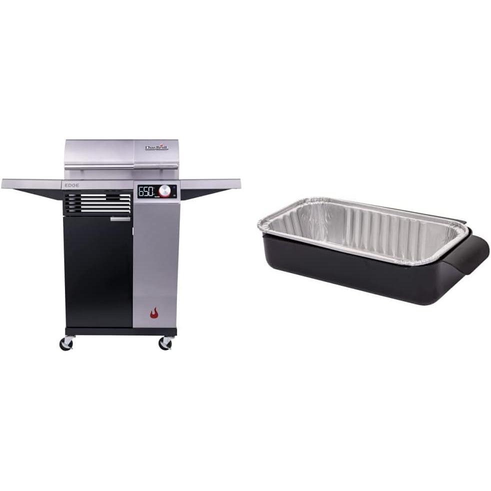 imageCharBroil 22652143 Edge Electric Grill amp 9328812P06 Aluminum Disposable Grill Drip pan 10Pack Silver