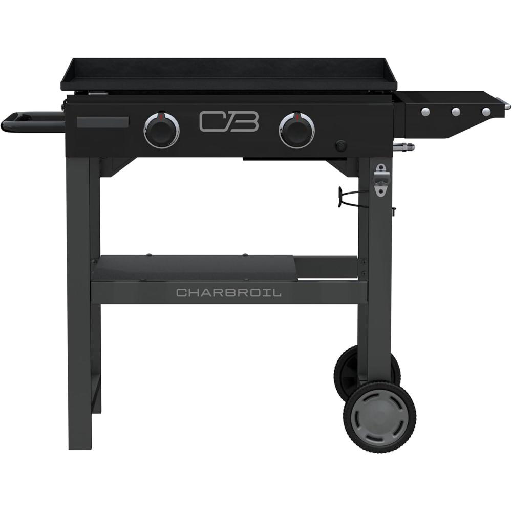 imageCharbroil 28 XL Performance Series Propane Gas Griddle with Cart 3 Burner Flat Top Grill Black 46325892428 2 Burner Flat Top Grill