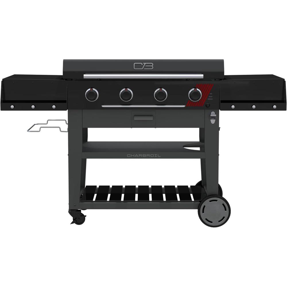 imageCharbroil 28 XL Performance Series Propane Gas Griddle with Cart 3 Burner Flat Top Grill Black 46325892436 4 Burner Deluxe Flat Top Grill