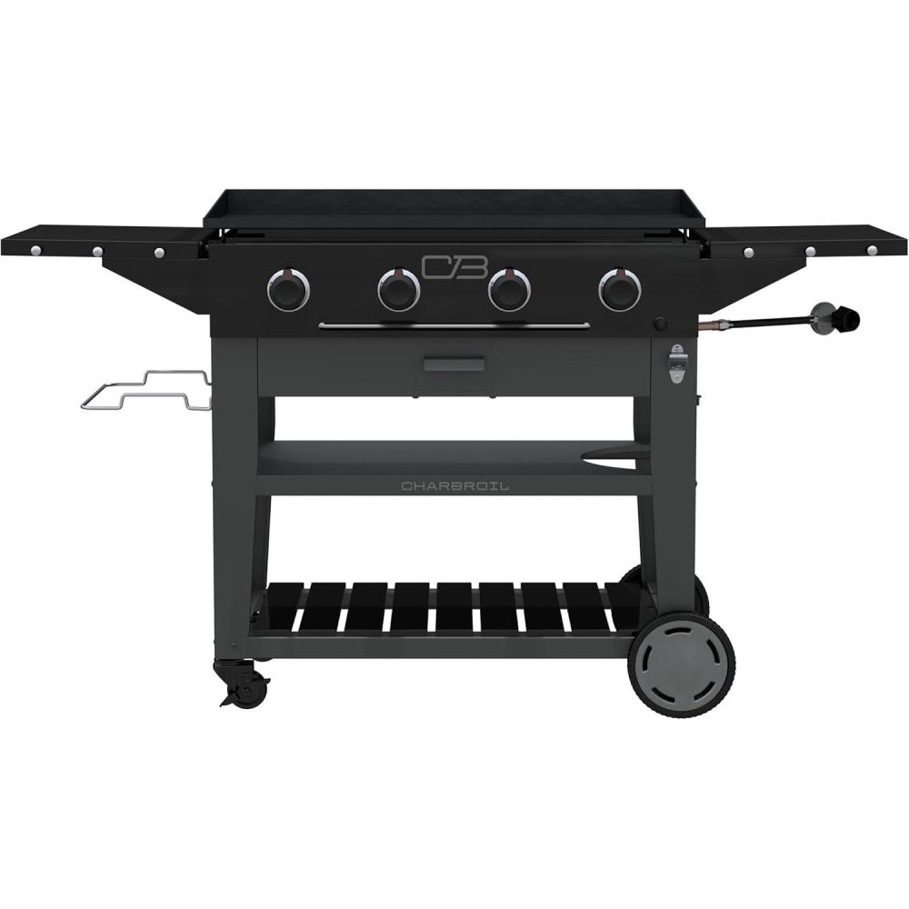 imageCharbroil 28 XL Performance Series Propane Gas Griddle with Cart 3 Burner Flat Top Grill Black 46325892436 4 Burner Flat Top Grill