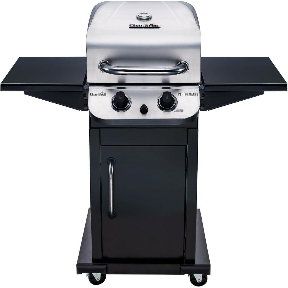imageCharbroil Performance Series 2Burner Gas Grill Cabinet Stainless Steel  463638125Black  Silver