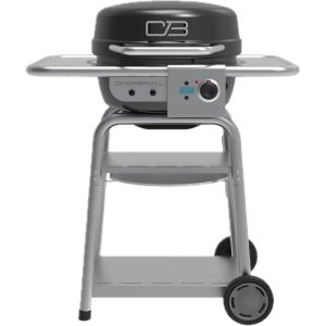 Charbroil Dual Fuel 3-in-1 Bistro Pro Electric Grill & Griddle + Charcoal Mode Outdoor BBQ, Black – 25302145(Black)