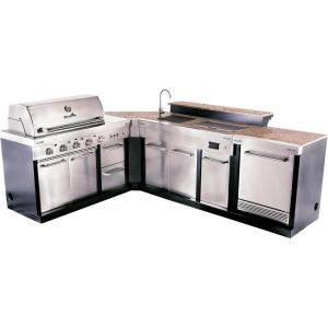 Charbroil Medallion Series Modular Outdoor Kitchen The Entertainer Bundle with Amplifire 3-Burner Gas Grill, Entertainment Module, Refrigerator, Bar Top and Corner Module