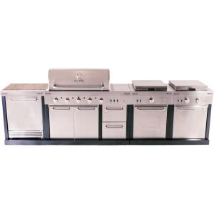 Charbroil® Medallion Series™ Modular Outdoor Kitchen The Row Bundle with Amplifire™ 3-Burner Gas Grill, Refrigerator, Stove Top and Griddle Module