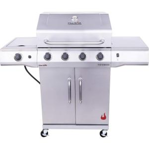 Charbroil® Performance Series™ 5-Burner Gas Grill Cart with Side Burner, Black – 463254125(Silver)