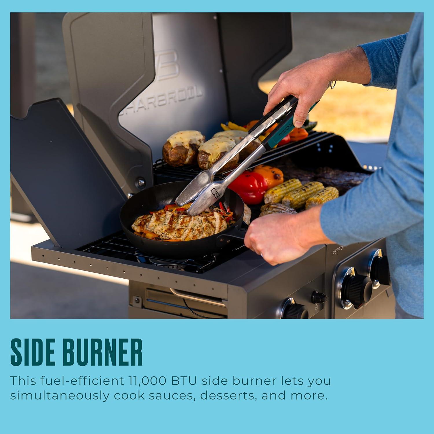 imageCharbroil Performance Series 4Burner Gas Grill Cabinet with Side Burner Black 463253925Dark Grey