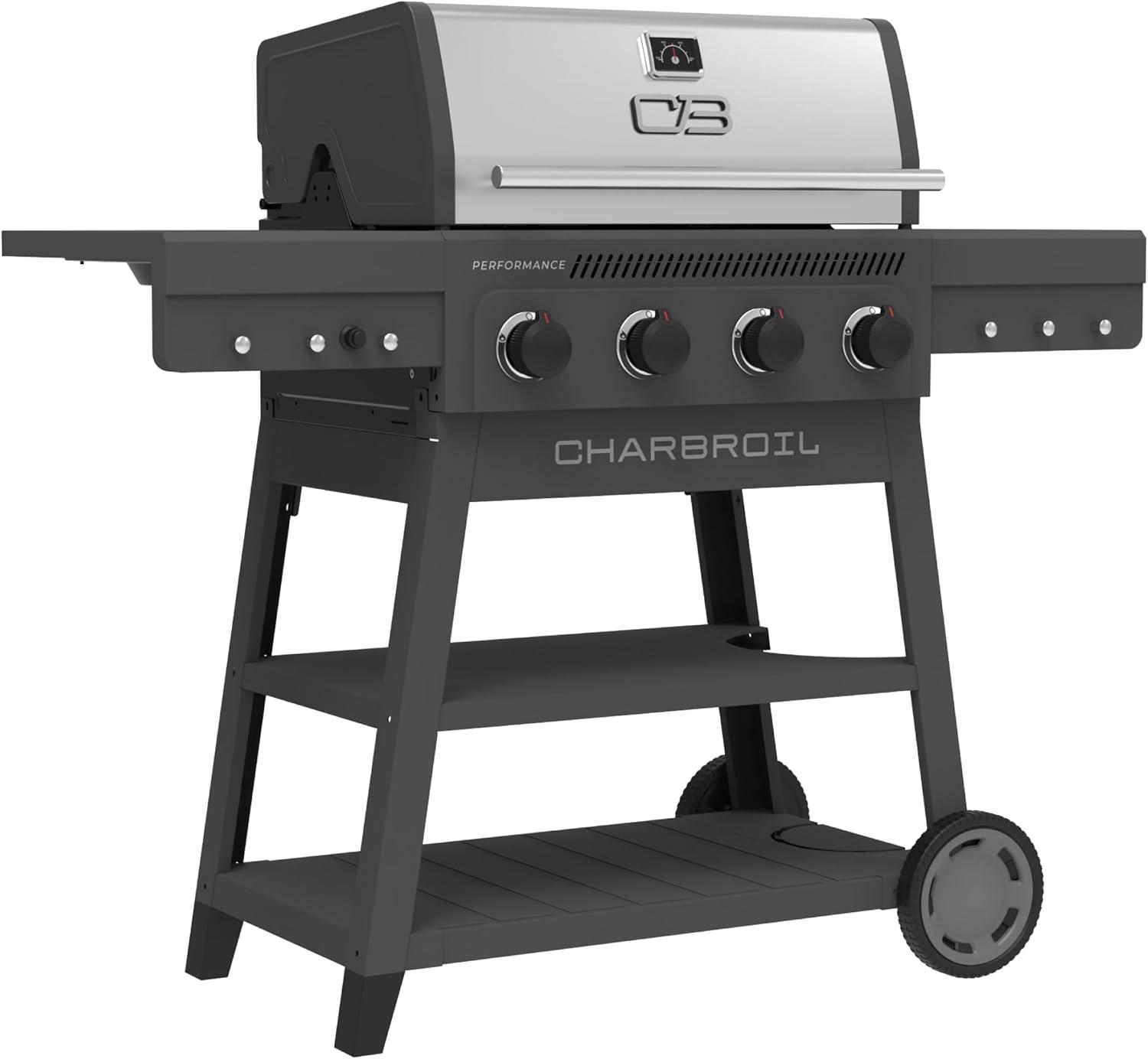imageCharbroil Performance Series 4Burner Gas Grill Cabinet with Side Burner Black 463253925Dark Grey