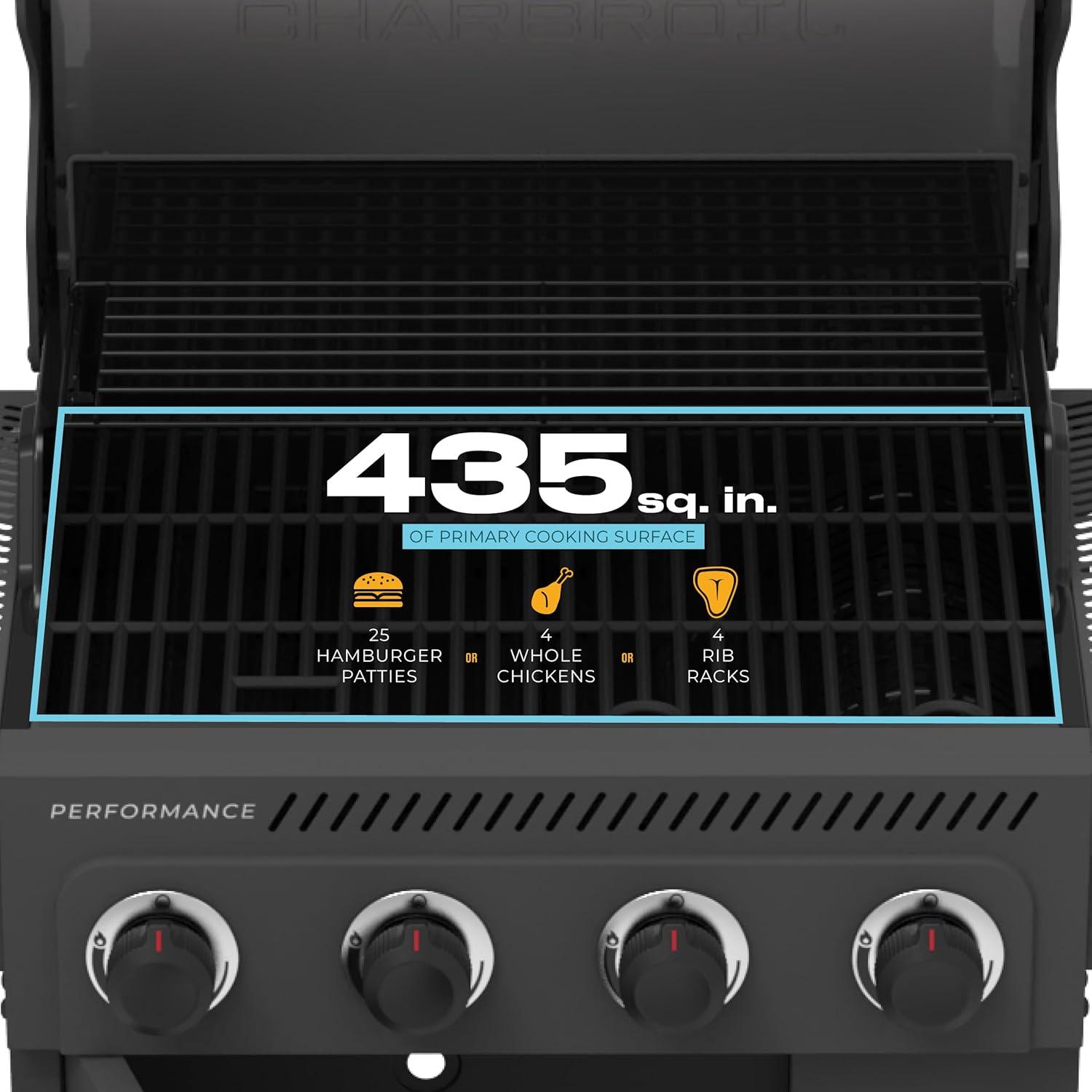 imageCharbroil Performance Series 4Burner Gas Grill Cabinet with Side Burner Black 463253925Dark Grey