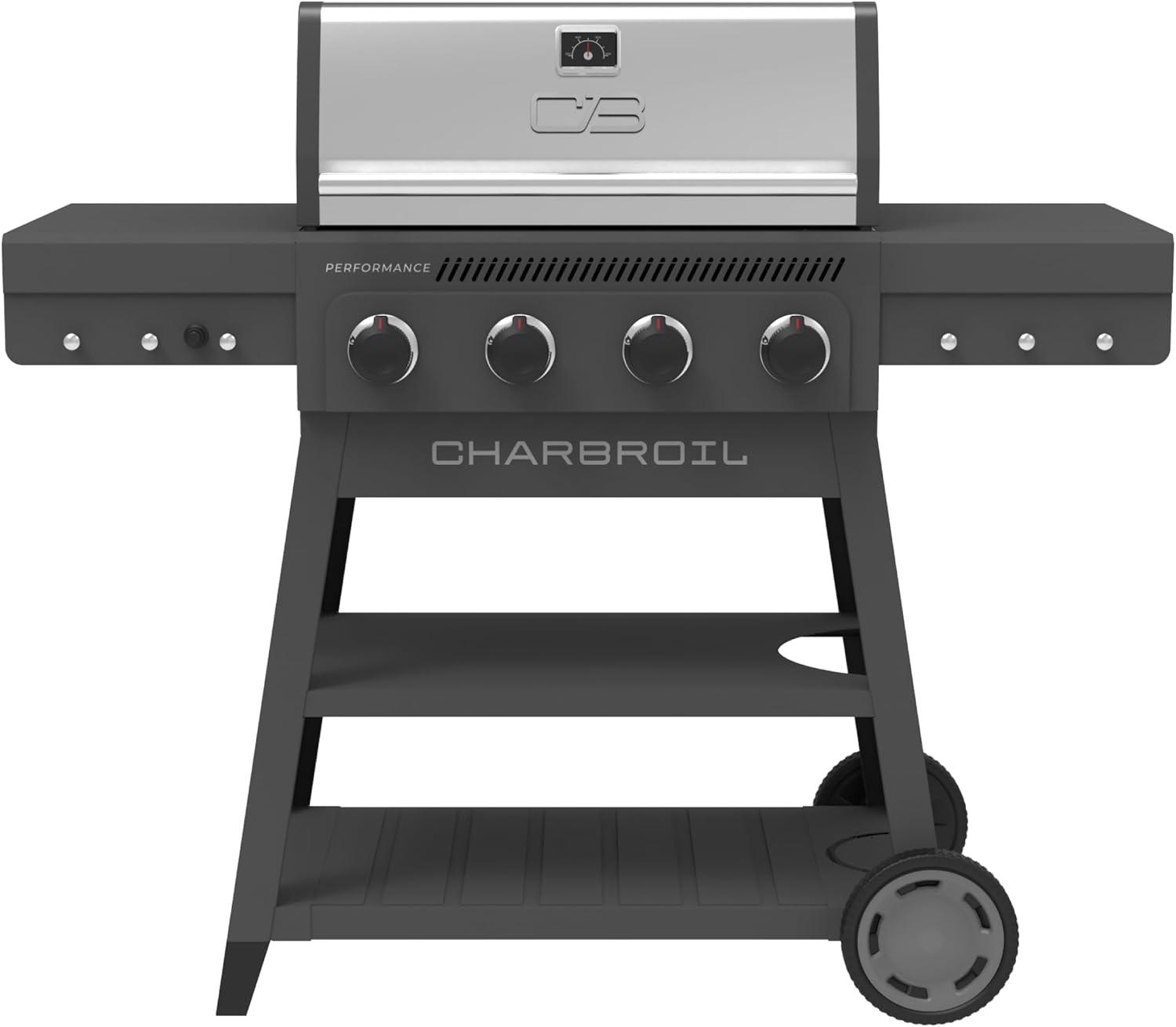 imageCharbroil Performance Series 4Burner Gas Grill Cabinet with Side Burner Black 463253925Dark Grey
