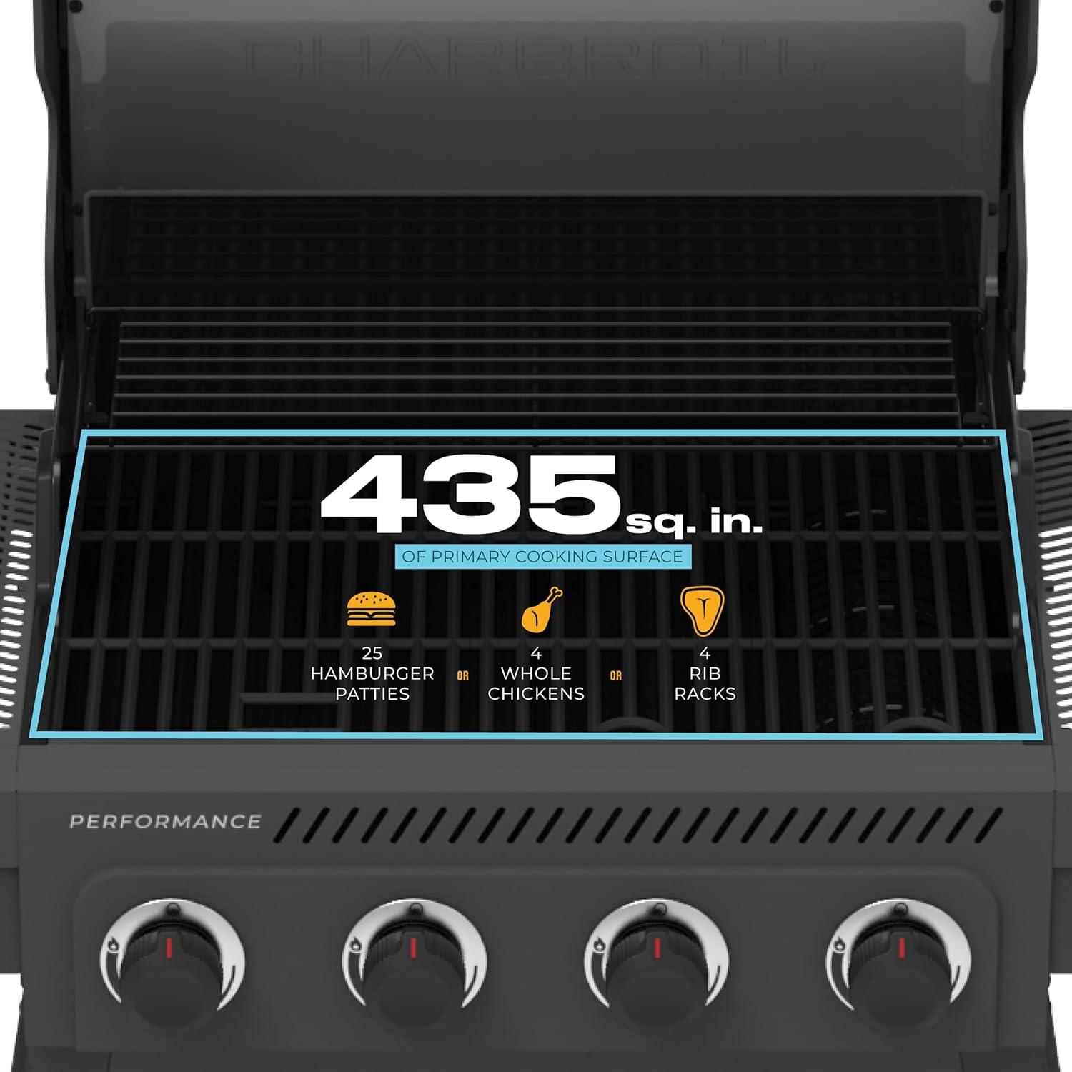 imageCharbroil Performance Series 4Burner Gas Grill Cabinet with Side Burner Black 463253925Dark Grey