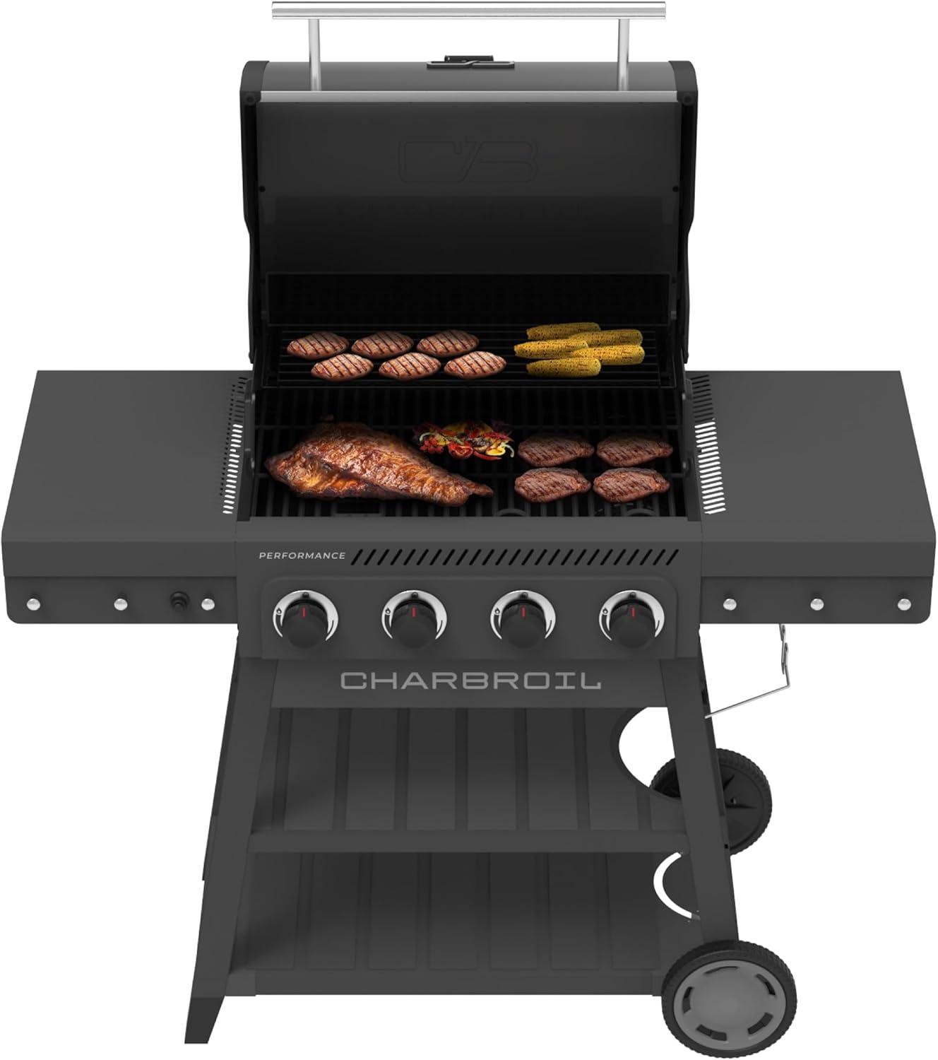 imageCharbroil Performance Series 4Burner Gas Grill Cabinet with Side Burner Black 463253925Dark Grey