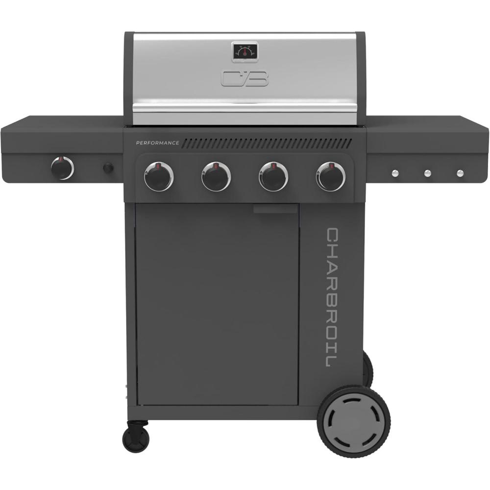 imageCharbroil Performance Series 4Burner Gas Grill Cabinet with Side Burner Black 463253925Dark Grey