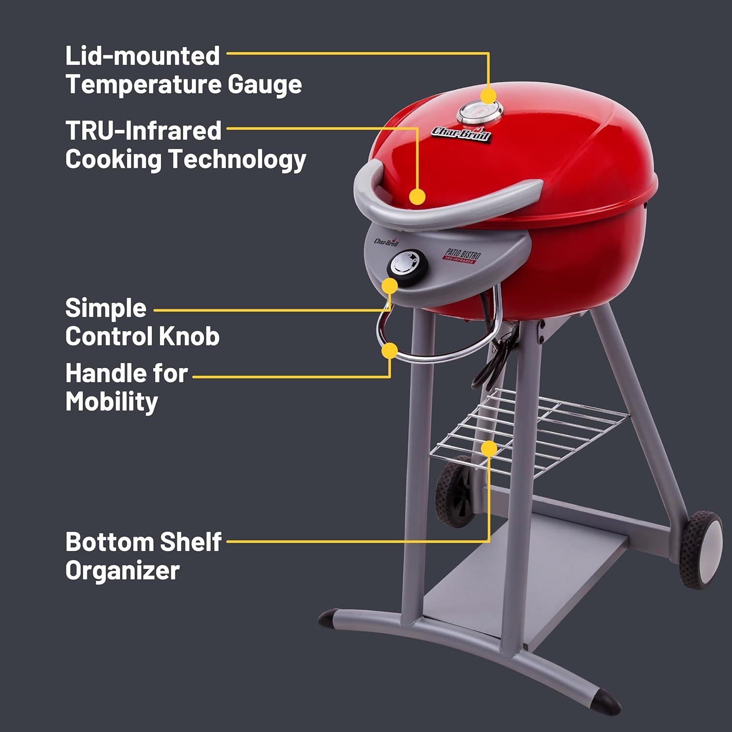imageCharBroil Patio Bistro TRUInfrared Electric Grill Red 20602109Red